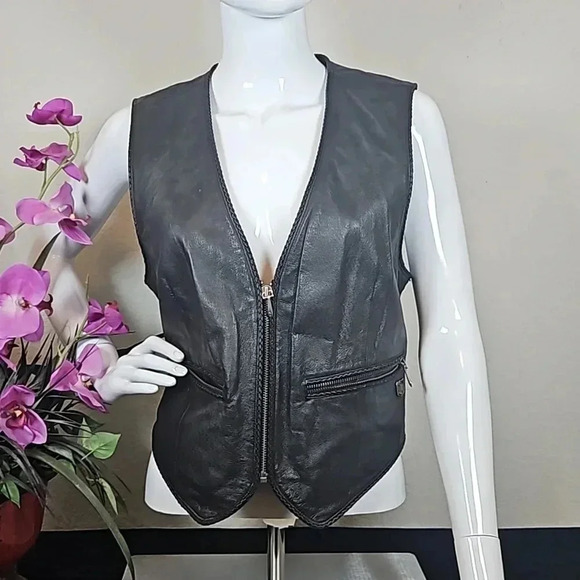 Harley Davidson Women's Leather Vest Size Medium - Picture 2 of 6